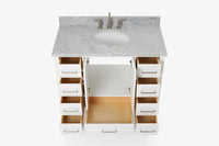 Ariel cambridge(42" & 43") single oval sink vanity with marble (0.75",1.5" & 2") in countertop