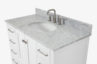 Ariel cambridge(42" & 43") single oval sink vanity with marble (0.75",1.5" & 2") in countertop