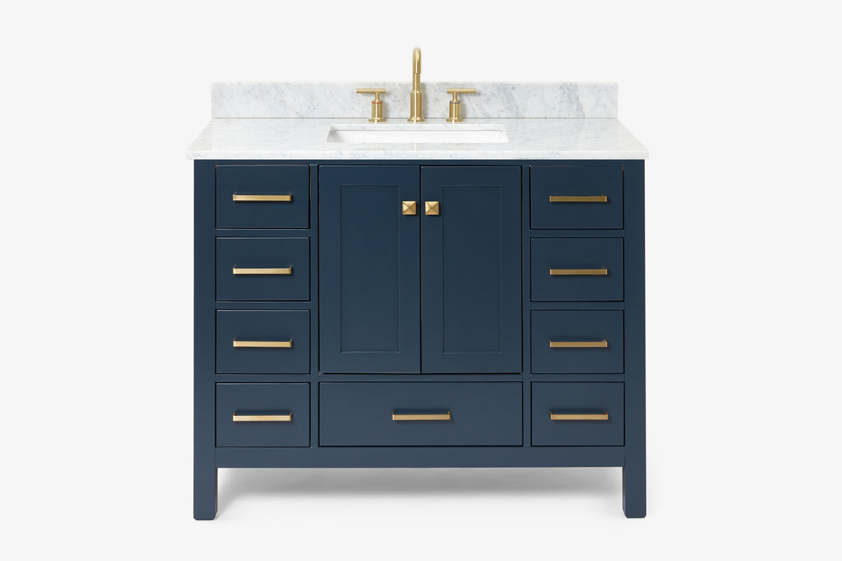 Ariel cambridge 42-43 in. single rectangle sink vanity with( 0.75, 1.5 ,2) in countertop