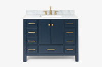 Ariel cambridge 42-43 in. single rectangle sink vanity with( 0.75, 1.5 ,2) in countertop