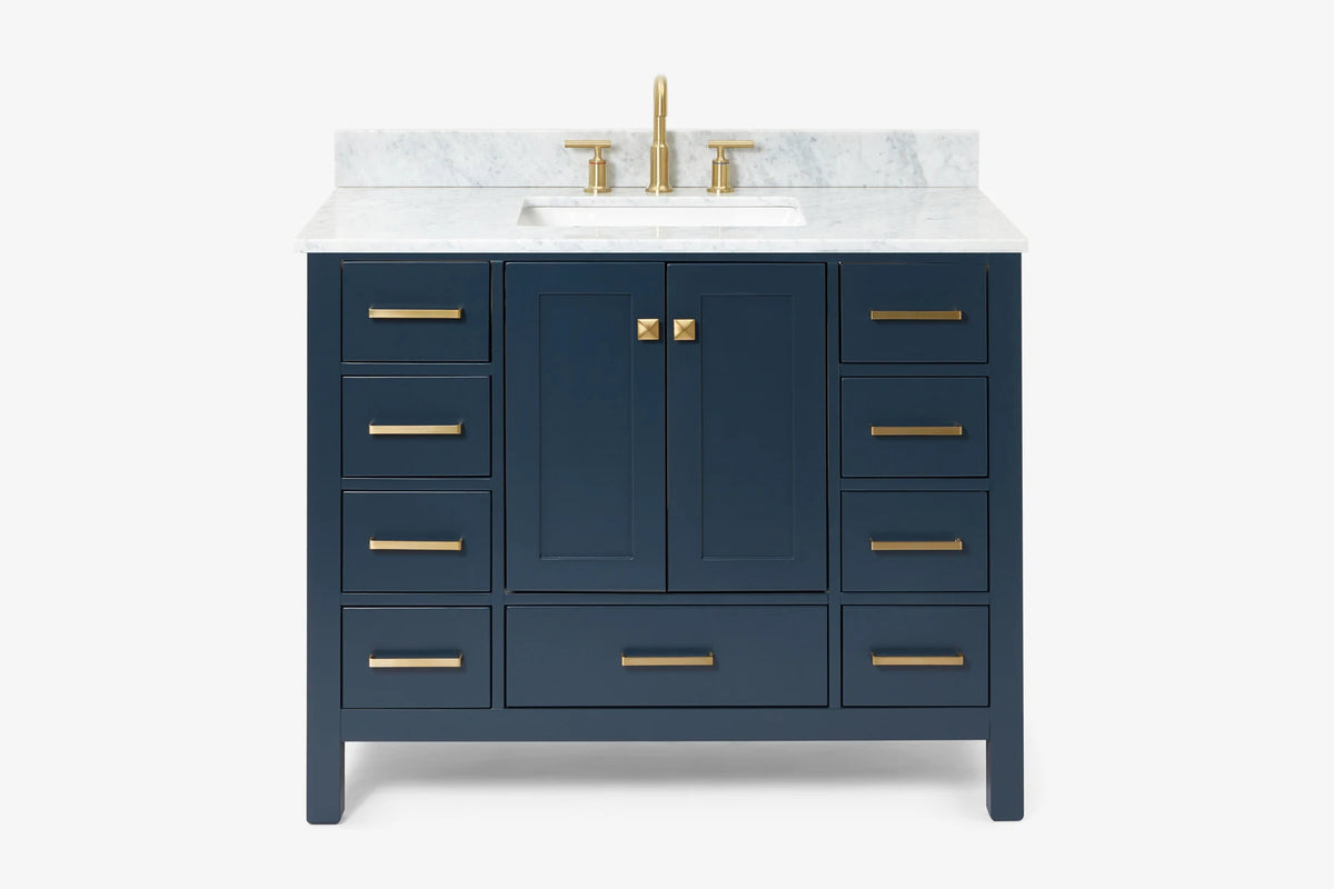 Ariel cambridge 42-43 in. single rectangle sink vanity with( 0.75, 1.5 ,2) in countertop