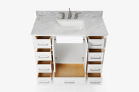 Ariel cambridge 42-43 in. single rectangle sink vanity with( 0.75, 1.5 ,2) in countertop