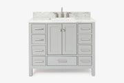 Ariel cambridge 42-43 in. single rectangle sink vanity with( 0.75, 1.5 ,2) in countertop
