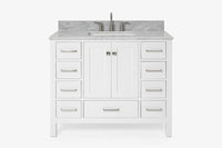 Ariel cambridge 42-43 in. single rectangle sink vanity with( 0.75, 1.5 ,2) in countertop