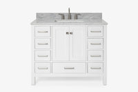 Ariel cambridge 42-43 in. single rectangle sink vanity with( 0.75, 1.5 ,2) in countertop