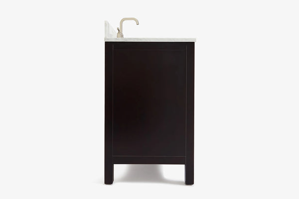 Ariel cambridge (43" & 42") left offset rectangle single sink vanity with marble (0.75", 1.5" & 2") in countertop