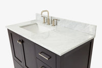 Ariel cambridge(42"& 43")left offset rectangle single sink vanity with marble (0.75",1.5"& 2") in countertop