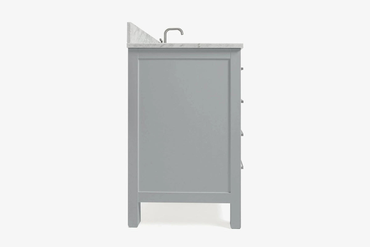 Ariel cambridge (43" & 42") left offset rectangle single sink vanity with marble (0.75", 1.5" & 2") in countertop