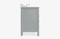 Ariel cambridge (43" & 42") left offset rectangle single sink vanity with marble (0.75", 1.5" & 2") in countertop