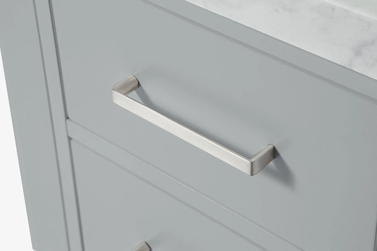 Ariel cambridge (43" & 42") left offset rectangle single sink vanity with marble (0.75", 1.5" & 2") in countertop