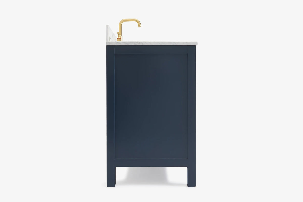 Ariel cambridge (43" & 42") left offset rectangle single sink vanity with marble (0.75", 1.5" & 2") in countertop