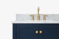 Ariel cambridge (43" & 42") left offset rectangle single sink vanity with marble (0.75", 1.5" & 2") in countertop