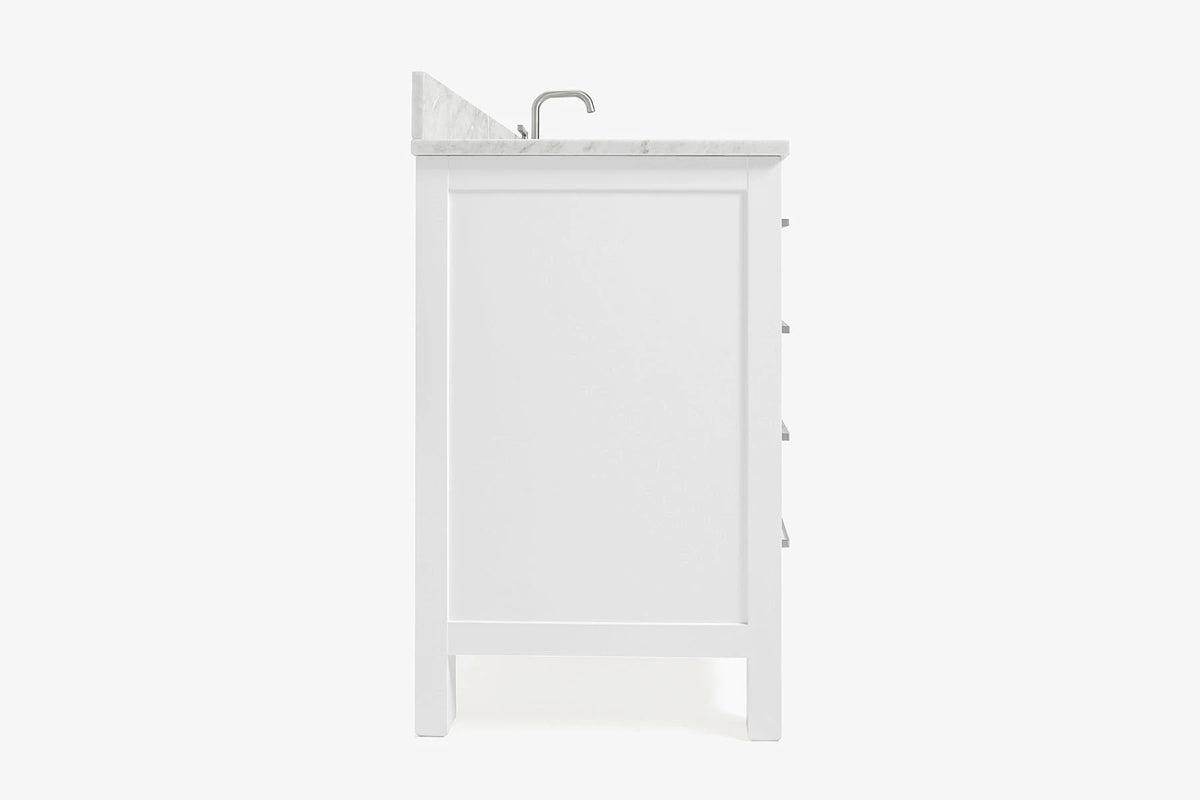 Ariel cambridge (43" & 42") left offset rectangle single sink vanity with marble (0.75", 1.5" & 2") in countertop