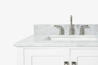 Ariel cambridge (43" & 42") left offset rectangle single sink vanity with marble (0.75", 1.5" & 2") in countertop