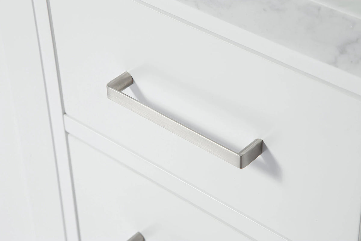 Ariel cambridge (43" & 42") left offset rectangle single sink vanity with marble (0.75", 1.5" & 2") in countertop