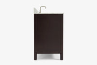 Ariel cambridge(42"&43") in. right offset oval single sink vanity with  marble (0.75",1.5"& 2") in countertop