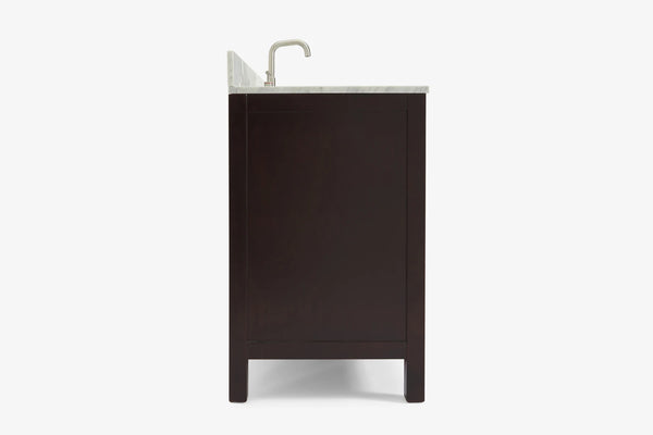 Ariel cambridge(42"&43") in. right offset oval single sink vanity with  marble (0.75",1.5"& 2") in countertop