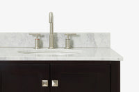 Ariel cambridge(42"&43") in. right offset oval single sink vanity with  marble (0.75",1.5"& 2") in countertop