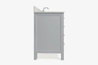 Ariel cambridge(42"&43") in. right offset oval single sink vanity with  marble (0.75",1.5"& 2") in countertop
