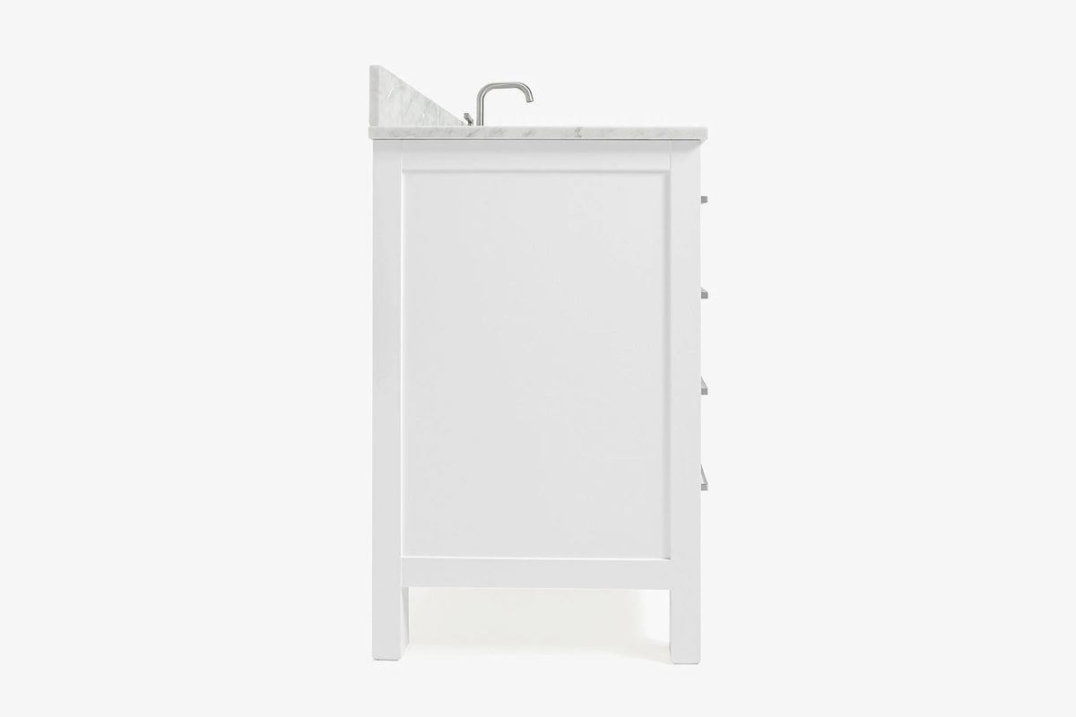 Ariel cambridge(42"&43") in. right offset oval single sink vanity with  marble (0.75",1.5"& 2") in countertop