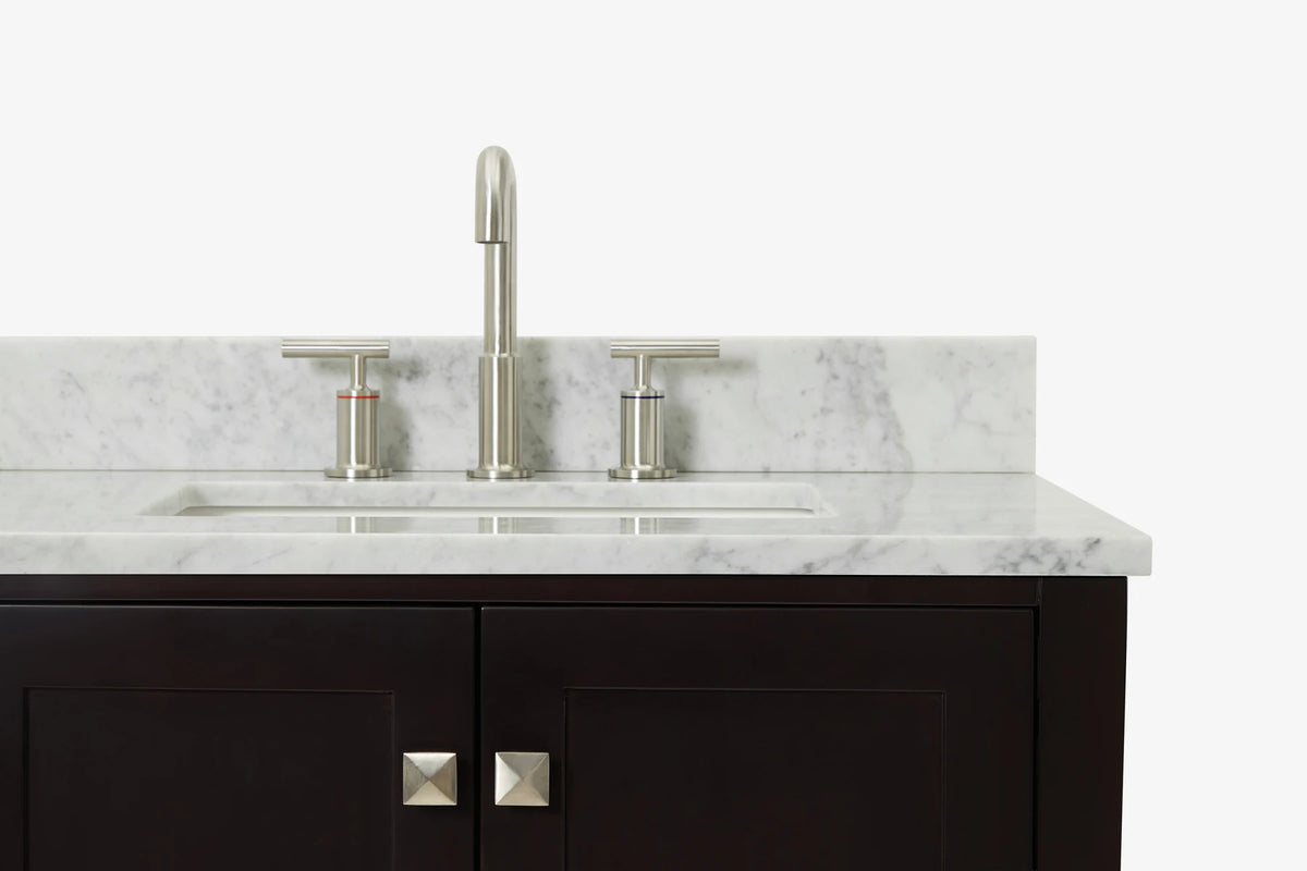 Ariel cambridge (43 inch, 42 inch) right offset single rectangular sink bathroom vanity with marble countertop (0.75 inch, 1.5 inch, 2 inch).