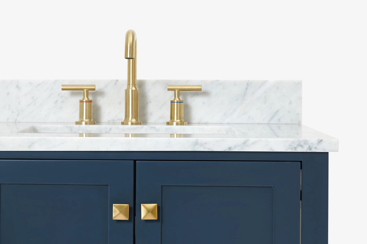 Ariel cambridge (43 inch, 42 inch) right offset single rectangular sink bathroom vanity with marble countertop (0.75 inch, 1.5 inch, 2 inch).
