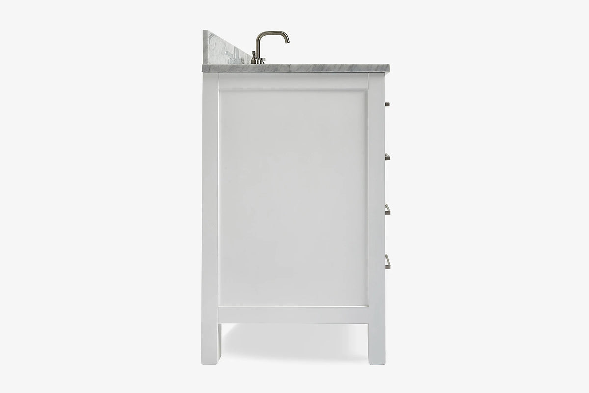 Ariel cambridge (43 inch, 42 inch) right offset single rectangular sink bathroom vanity with marble countertop (0.75 inch, 1.5 inch, 2 inch).