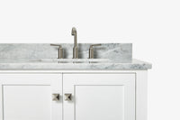Ariel cambridge (43 inch, 42 inch) right offset single rectangular sink bathroom vanity with marble countertop (0.75 inch, 1.5 inch, 2 inch).