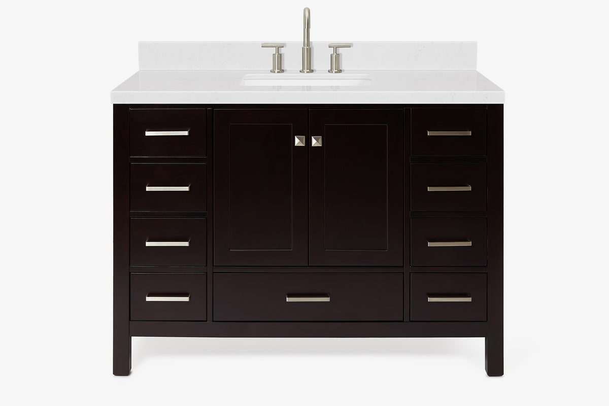 Ariel cambridge( 48"& 49") single rectangle sink  Bathroom vanity with carrara  marble (0.75 in, 1.5 in, 2 in) countertop