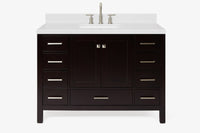 Ariel cambridge( 48"& 49") single rectangle sink  Bathroom vanity with carrara  marble (0.75 in, 1.5 in, 2 in) countertop