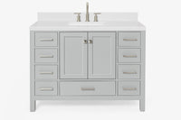 Ariel cambridge( 48"& 49") single rectangle sink  Bathroom vanity with carrara  marble (0.75 in, 1.5 in, 2 in) countertop