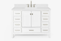 Ariel cambridge( 48"& 49") single rectangle sink  Bathroom vanity with carrara  marble (0.75 in, 1.5 in, 2 in) countertop
