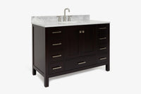 Ariel cambridge( 48"& 49") single rectangle sink  Bathroom vanity with carrara  marble (0.75 in, 1.5 in, 2 in) countertop