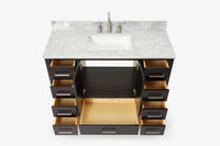 Ariel cambridge( 48"& 49") single rectangle sink  Bathroom vanity with carrara  marble (0.75 in, 1.5 in, 2 in) countertop