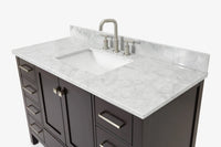 Ariel cambridge( 48"& 49") single rectangle sink  Bathroom vanity with carrara  marble (0.75 in, 1.5 in, 2 in) countertop