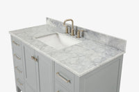 Ariel cambridge( 48"& 49") single rectangle sink  Bathroom vanity with carrara  marble (0.75 in, 1.5 in, 2 in) countertop