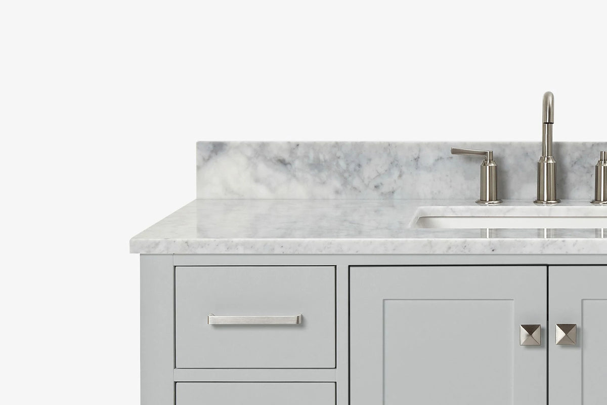 Ariel cambridge( 48"& 49") single rectangle sink  Bathroom vanity with carrara  marble (0.75 in, 1.5 in, 2 in) countertop