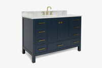 Ariel cambridge( 48"& 49") single rectangle sink  Bathroom vanity with carrara  marble (0.75 in, 1.5 in, 2 in) countertop