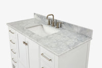 Ariel cambridge( 48"& 49") single rectangle sink  Bathroom vanity with carrara  marble (0.75 in, 1.5 in, 2 in) countertop