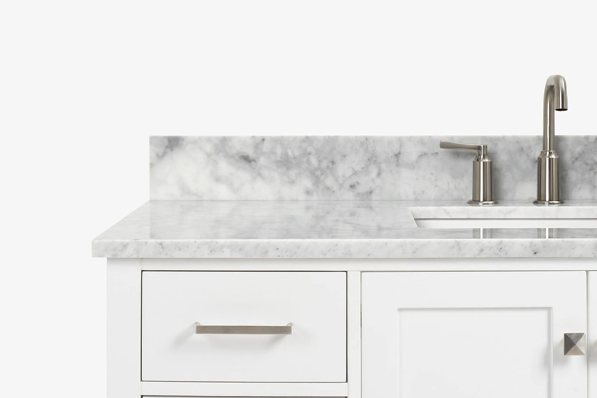 Ariel cambridge( 48"& 49") single rectangle sink  Bathroom vanity with carrara  marble (0.75 in, 1.5 in, 2 in) countertop