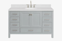 Ariel cambridge (54-55) in. single oval sink vanity with (0.75,1.5,2) in countertop
