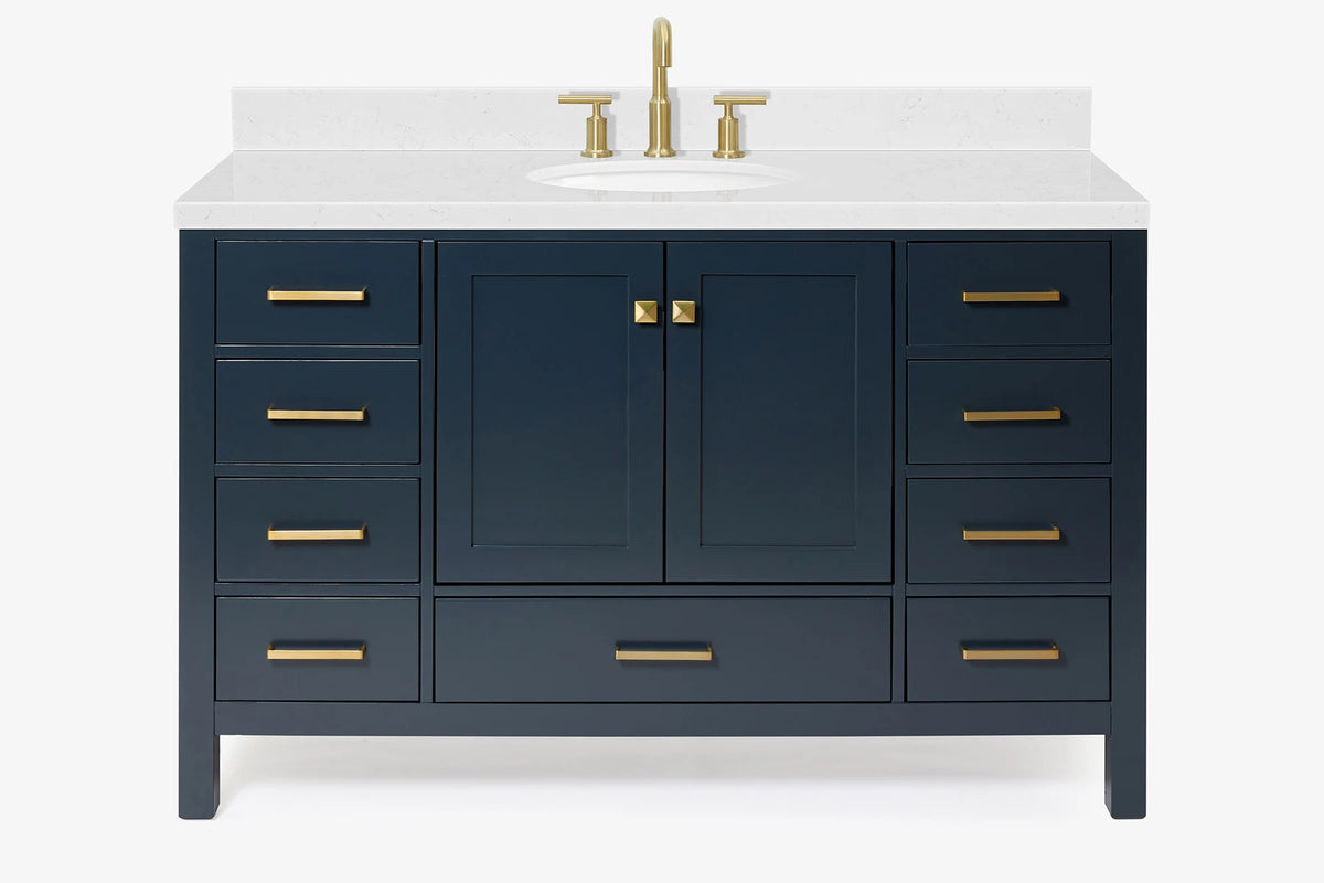 Ariel cambridge (54-55) in. single oval sink vanity with (0.75,1.5,2) in countertop