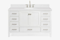 Ariel cambridge (54-55) in. single oval sink vanity with (0.75,1.5,2) in countertop