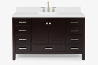 Ariel Cambridge 54-55 in. single rectangle sink vanity with (0.75, 1.5, 2)in countertops