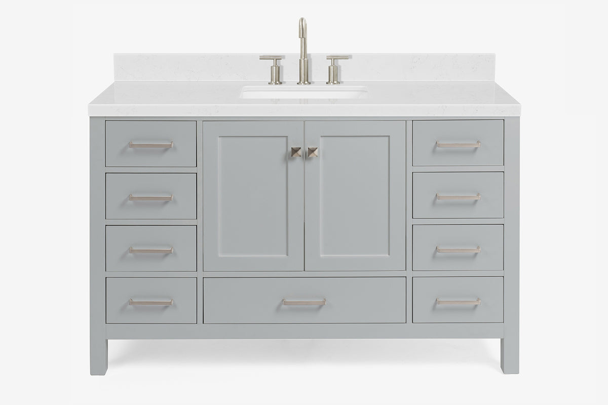 Ariel Cambridge 54-55 in. single rectangle sink vanity with (0.75, 1.5, 2)in countertops