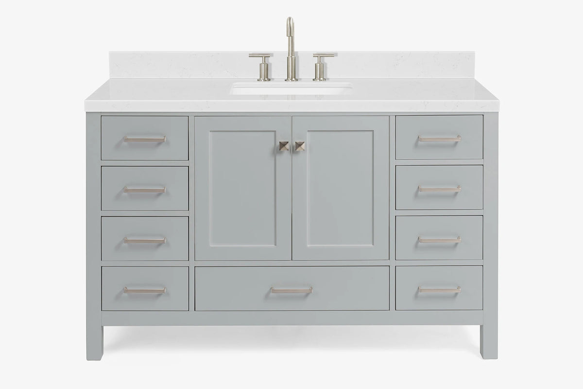 Ariel Cambridge 54-55 in. single rectangle sink vanity with (0.75, 1.5, 2)in countertops