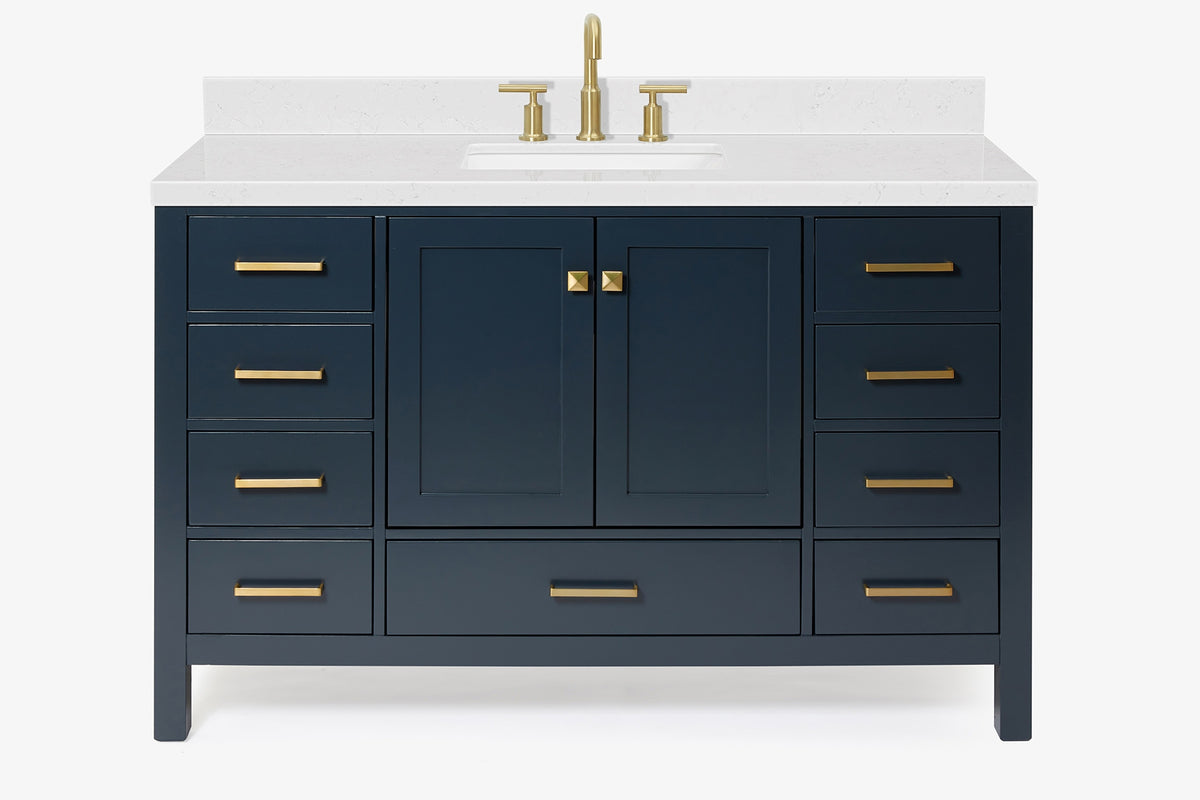 Ariel Cambridge 54-55 in. single rectangle sink vanity with (0.75, 1.5, 2)in countertops