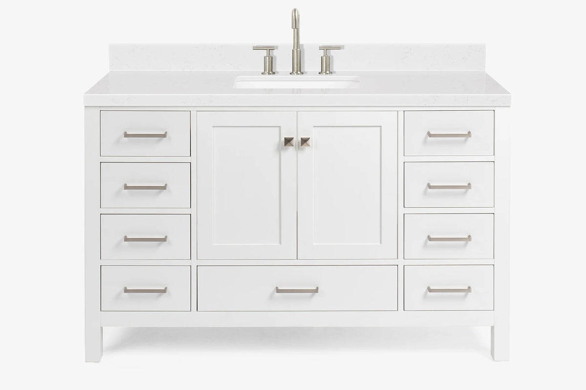 Ariel Cambridge 54-55 in. single rectangle sink vanity with (0.75, 1.5, 2)in countertops