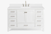 Ariel Cambridge 54-55 in. single rectangle sink vanity with (0.75, 1.5, 2)in countertops