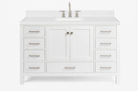 Ariel Cambridge 54-55 in. single rectangle sink vanity with (0.75, 1.5, 2)in countertops